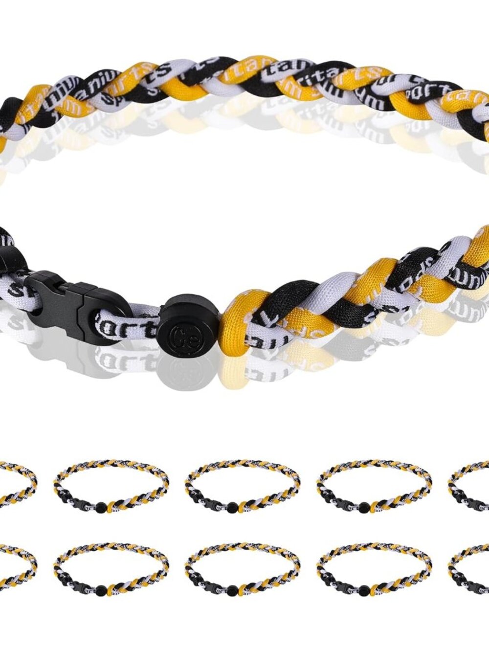 12 Pack Baseball Necklace 18inch, Team Gift for Baseball Funs, Three Braided Tit